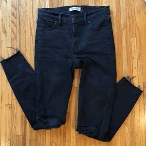 Black Madewell 9” skinny jeans (distressed)